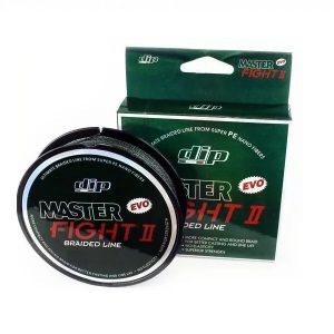 Essential fishing tackle: DIP Master Fight II 4X braided line, trusted by anglers for reliable performance.