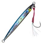 Fishman Stiletto Slow Jig Lure in Blue Anchovy color and available in 60g, 80g, or 120g, featuring a sleek, aerodynamic profile for darting and shimmering action.