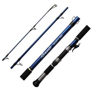 Hearty Rise Komodo Rock and Surf Grinder fishing rod featuring high-quality carbon graphite blank and durable guides.